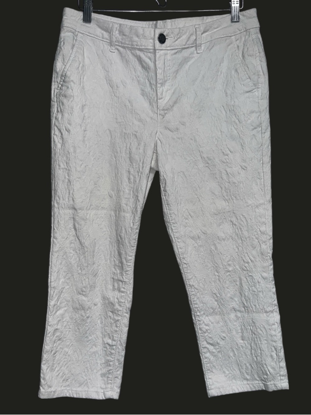 Simply Vera Vera Wang White Textured Denim Crop Jeans Size 12